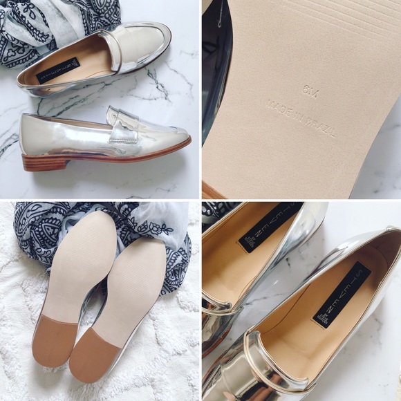 Steve Madden Silver Mirrored Loafer Flats {size 6} - Picture 4 of 6